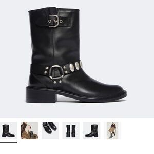 STUNNING FRĒDA Salvador Aeri Moto Boots, Black size 9.  Very light wear.